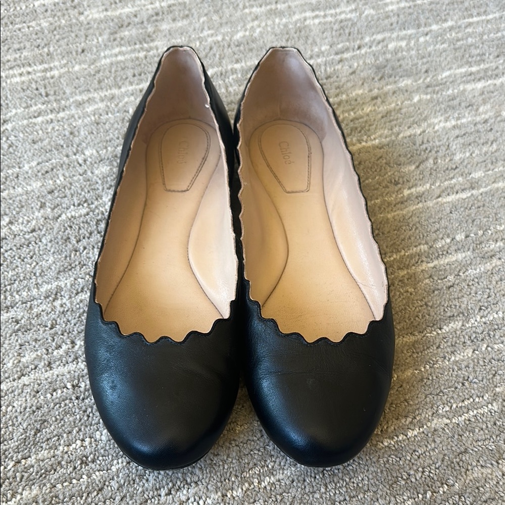 Black Leather Women's Flats